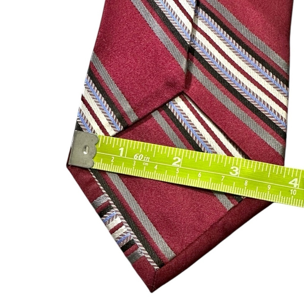 DC by Daniel Craig- Red Stiped 100% Silk Tie - Picture 6 of 9